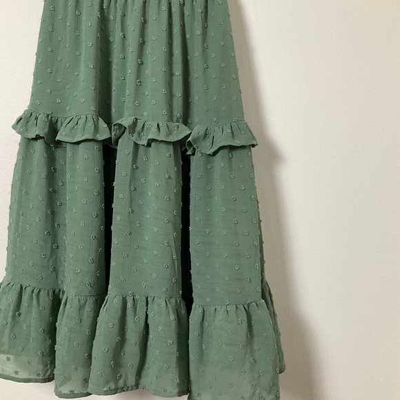 NWT | Monteau Midi Dress | Tiered | Knee Length | Green | Sleeveless | Small - Picture 6 of 12